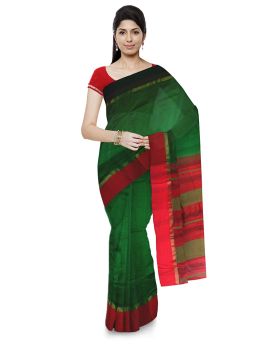 Green Pure Handloom Cotton Silk Saree