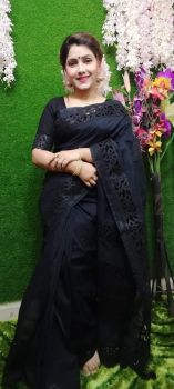 Black Chakra Pure Handloom Silk Cotton Saree