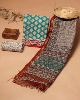 Brandy Rose Doria Dupatta Cotton Flower Design suit