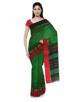 Green Pure Handloom Cotton Silk Saree
