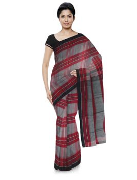 Multi-Colour Check Work Handloom Cotton From Bengal Saree