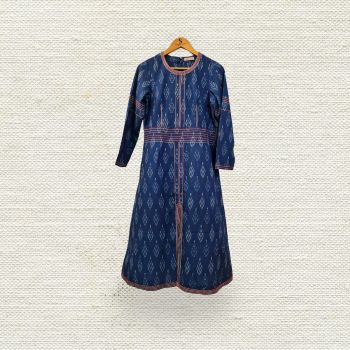 Blue Double Ikat Fabric