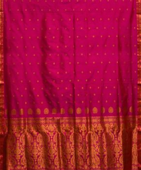 Pink Butta Mulberry Silk Handloom Saree From Assam