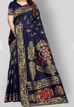 Cloud Burst Banarasi Uppada Silk Antique Zari Saree From Banaras