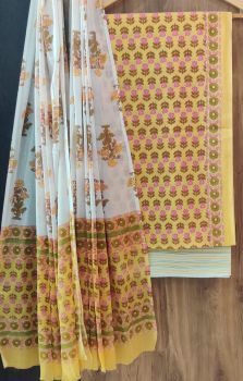Cashmere Printed Suit With Flower Design Dupatta