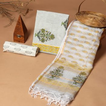 Moon Mist Doria Dupatta Cotton Flower Design suit