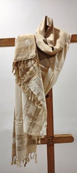 White Coffee Eri Silk And Stole Pure Handloom From Assam