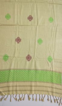 Light Brown Eri Silk And Viscose Mix Stole Pure Handloom From Assam