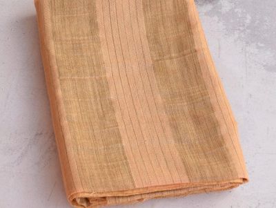 Tan Pure Handloom Baswada Silk Saree From Bihar