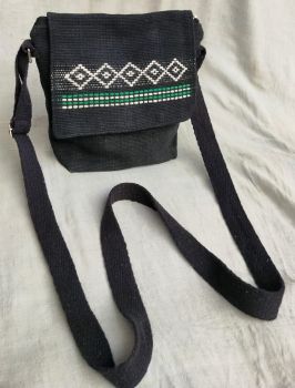 Women Black Pure Handloom Sling bag