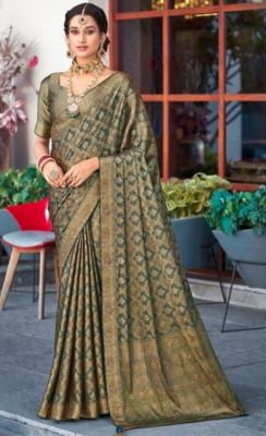 Coffee Brown Pure Handloom Silk Saree From Banaras