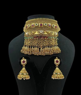 Artwork Jadau Kundan Ghunghroo Set With Jhumka