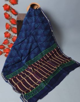 Bagru Hand Block Printed Chanderi Silk Dupatta