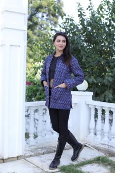 Blue Hand Block Printed Cotton Jacket