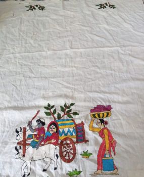 White Colour pure handloom Blouse from Bengal