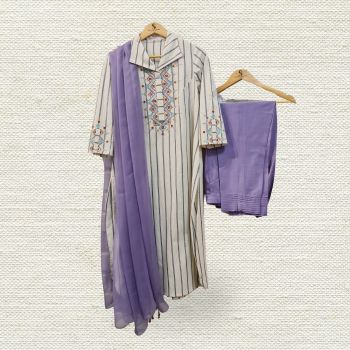 White Striped Cotton Kurta
