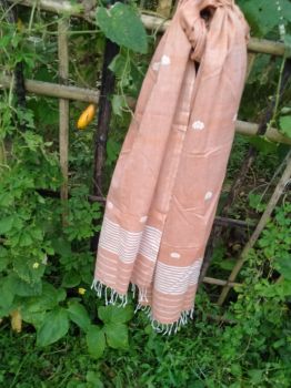 Light Peach Butta Pure Handloom Cotton Stole