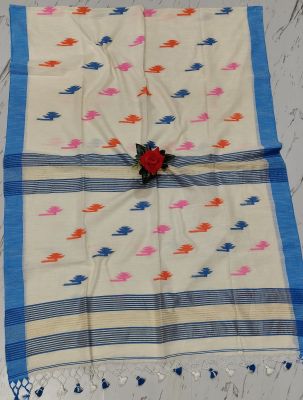 White Pure Handloom Cotton Saree From Bengal