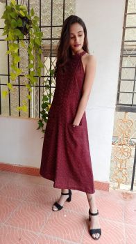 Ikat Halter Neck Dress