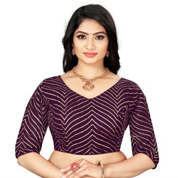 Purple Georgette Fabric With Embroidery Blouse