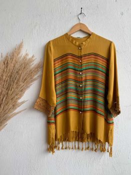 Mustard Pearl Stole Shirt