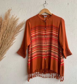 Rust Pearl Stole Shirt