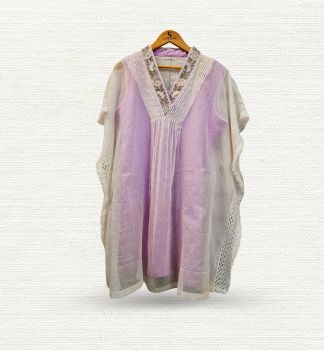 Kaftan with Purple Cotton Slip