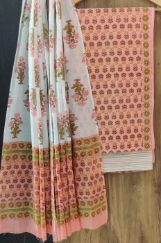 Petite Orchid Printed Suit With Flower Design Dupatta
