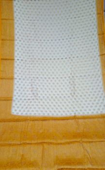 Off White Georgette Antique Zari Saree From Banarasi