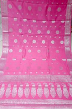 Pink Georgette Silver Design From Banarasi