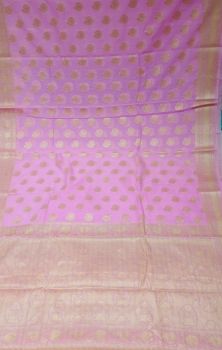 Light Pink Georgette Gold Design From Banarasi