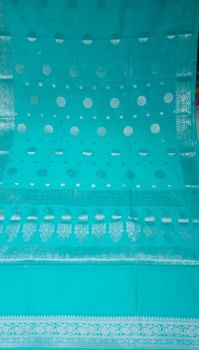 Pacific Blue Georgette Silver Design From Banarasi