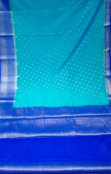 Pacific Blue Georgette Antique Fancy Saree From Banarasi