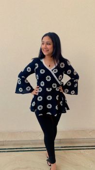 black peplum top