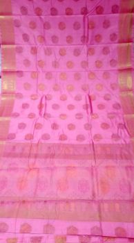 Pink Georgette Fancy Tilfi Butta Saree From Banarasi