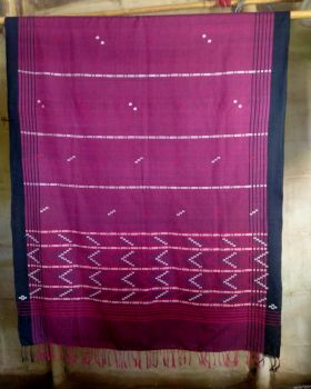 Purple Butta Pure Cotton Saree From Assam