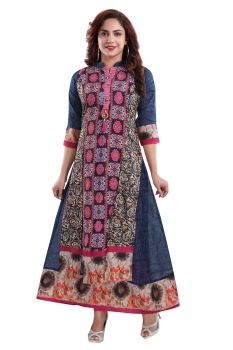 Blue georgette casual wear kurti