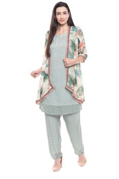 Pant top with paired jacket