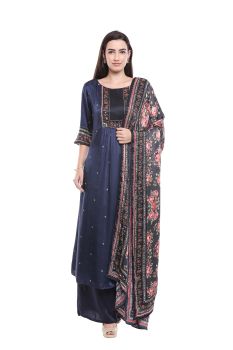 Floral Print Kurta Palazzo Set