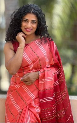 Multi Colour Pure Handloom Cotton Saree From Bengal