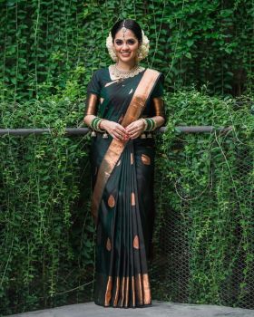 Green Party Wear Art Silk Jacquard Border Saree