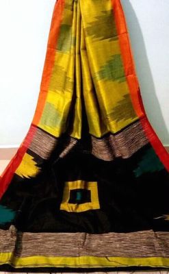 Multi Colour Pure Handloom Silk Cotton Saree From Bengal