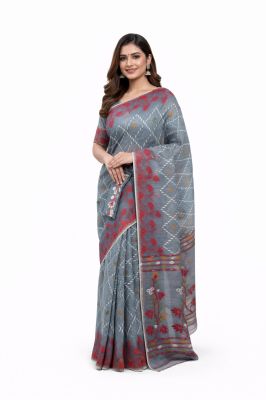 Luxury Dhakai Jamdani Pure Cotton Handloom Saree from Bengal