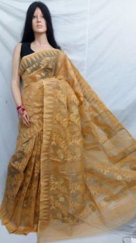 Light Brown colour Dhakai Jhamdani saree