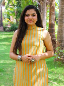 Orange and green straight kurta with pants