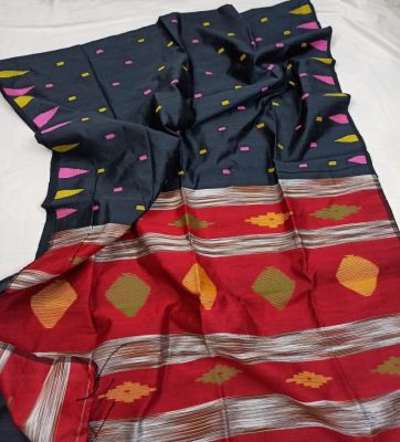 Multi Colour Pure Handloom Silk Cotton Saree From Bengal