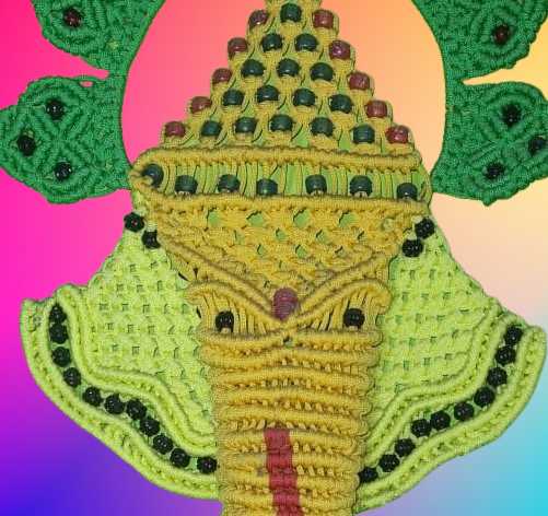 GANESHA JUTE DECORATION WALL PIECE
