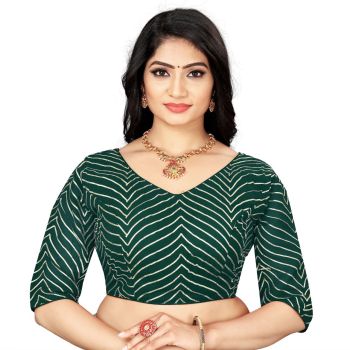 Green Georgette Fabric With Embroidery Blouse