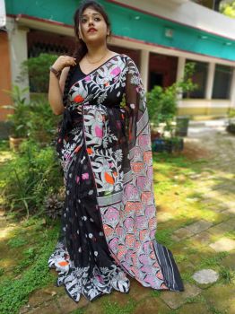 Elephant motief dhakai jamdani saree