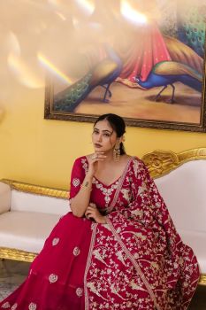 Red Color Georgette Sequence Work Designer Lehenga choli